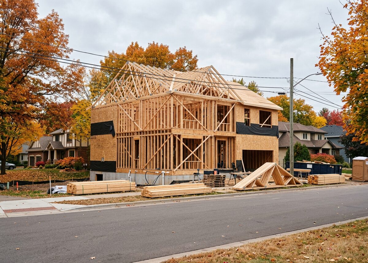 Full Two-Story Structural Wood Framing & Trusses