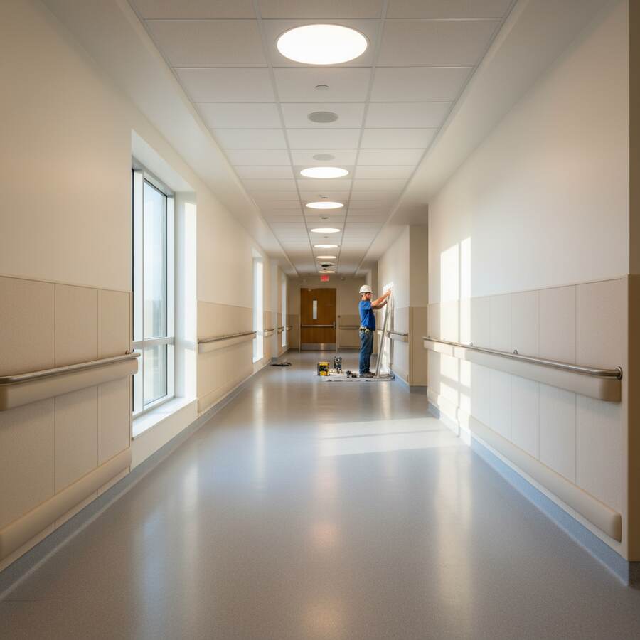 Hygienic Commercial Sheet-Vinyl Corridor