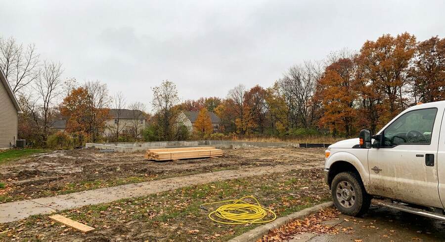 Ground-Up Two-Story Wood Framing & Roof Trusses — Before