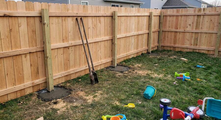 Perimeter Cedar Privacy Fence & Concrete Footings