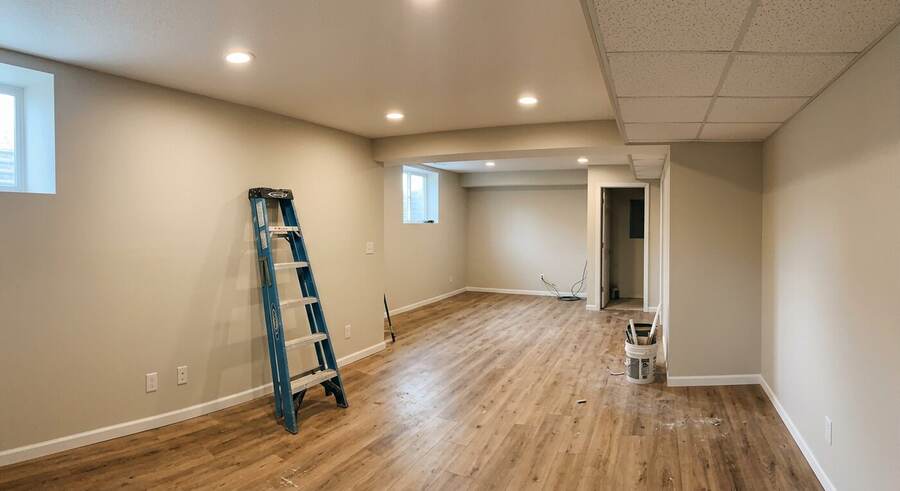 Raw CMU Basement to Finished Living Suite & LVP