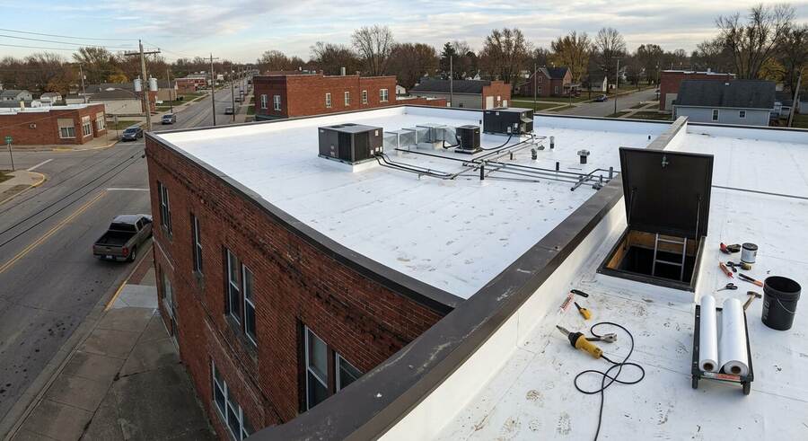Commercial Flat Roof Heat-Welded TPO Retrofit