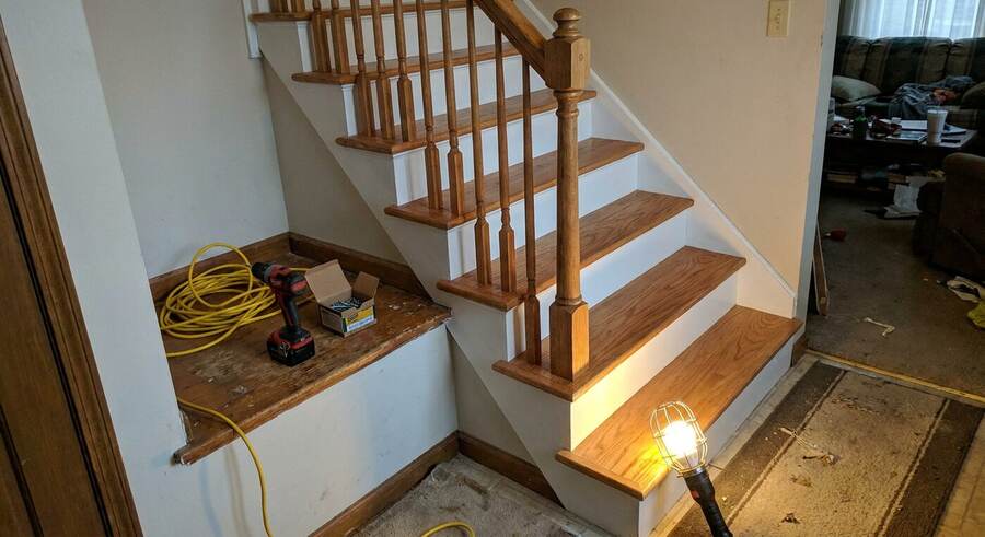 Finished Oak Stair Treads & Balustrade