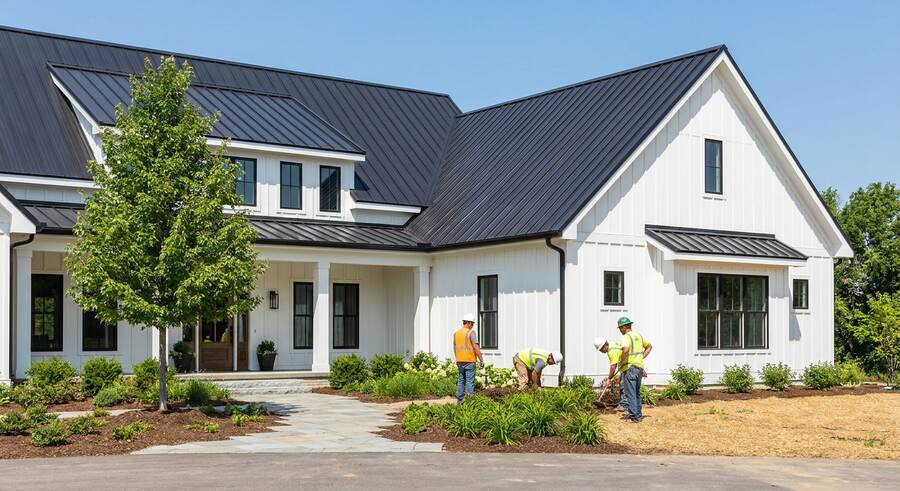 Standing-Seam Farmhouse Metal Roof